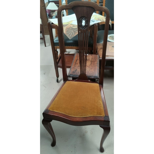 710 - A 1920's set of 4 mahogany dining chairs; a William IV pair of mahogany dining chairs