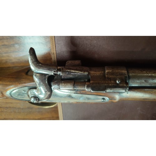 168 - A 19th century Sniders-Patent breech loading percussion rifle, with crown mark to lock, double barre... 