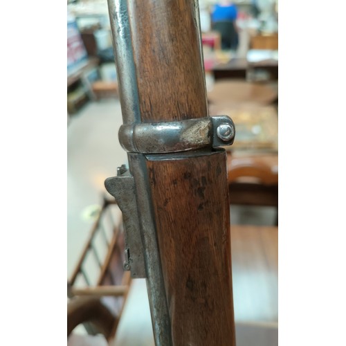 168 - A 19th century Sniders-Patent breech loading percussion rifle, with crown mark to lock, double barre... 