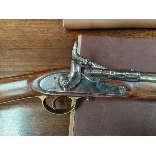 168 - A 19th century Sniders-Patent breech loading percussion rifle, with crown mark to lock, double barre... 
