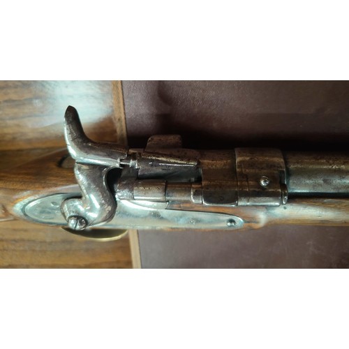 168 - A 19th century Sniders-Patent breech loading percussion rifle, with crown mark to lock, double barre... 