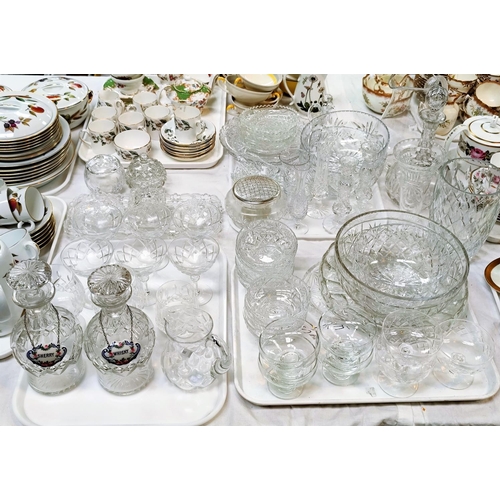 411 - A large selection of cut fruit bowls; other cut glassware