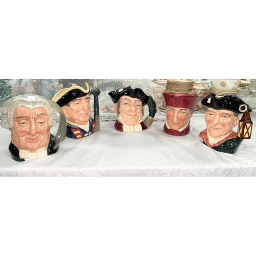 476 - 5 large Royal Doulton character jugs 