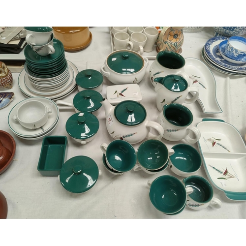 473 - A large Denby Green Wheat tea and coffee service.  Approximately 42 pieces.