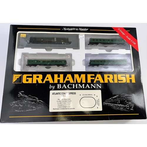 336a - A Graham Farish N gauge originally boxed Atlantic Coast Set with 4-6-2 Loco and 4 Coaches - comprisi... 