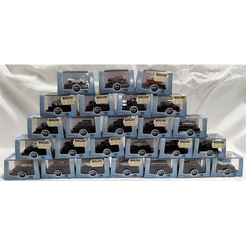 269 - 25 Oxford Automobile Company originally boxed N:gauge vehicles, including NMMT003, NMMT005, NSS004, ... 