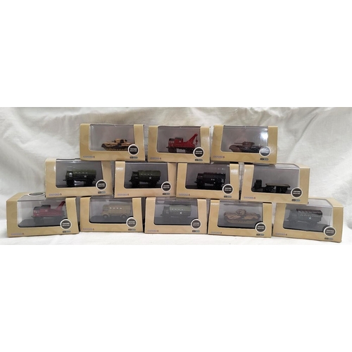 280 - 12 Oxford Military originally boxed N:gauge vehicles, including NAEC008 x2, NAEC017, NCHT001 x2, etc... 