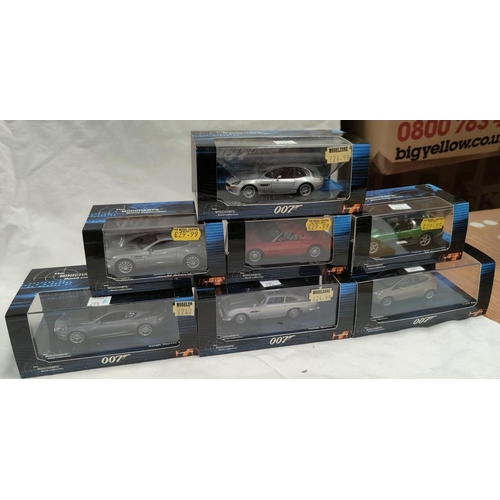 295B - 7 originally boxed The Minichamps James Bond Collection vehicles featuring Aston Martin DB5, BMW Z8 ... 