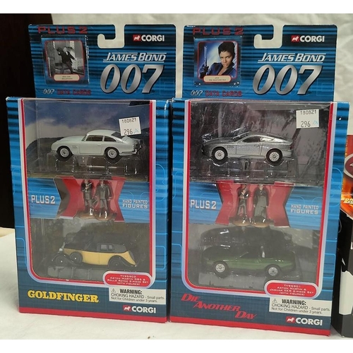 296A - Two originally boxed Corgi James Bond Plus 2 sets, four other boxed Corgi James Bond vehicles and a ... 