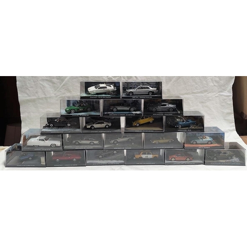 298A - 20 GE Fabbri 'The James Bond Car Collection' diecast vehicles mainly sealed in boxes but no cardboar... 