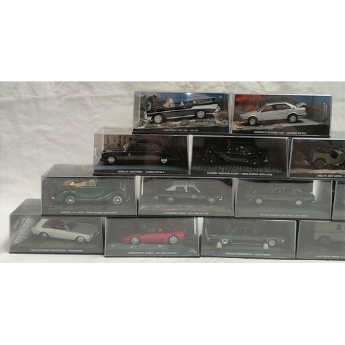 298C - 23 GE Fabbri 'The James Bond Car Collection' diecast vehicles mainly sealed in boxes but no cardboar... 