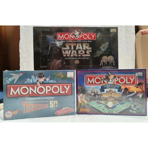 287 - A limited Collector's edition of Star Wars Monopoly game originally sealed and boxed, a Thunderbirds... 