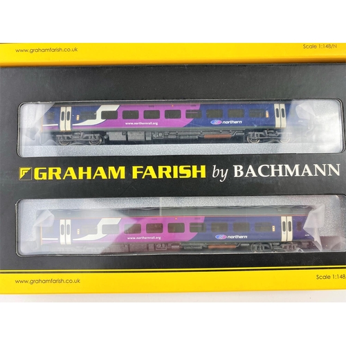 334B - A Graham Farish N gauge originally boxed Class 150/1 First North Western 2 car DMU 371-325 and anoth... 