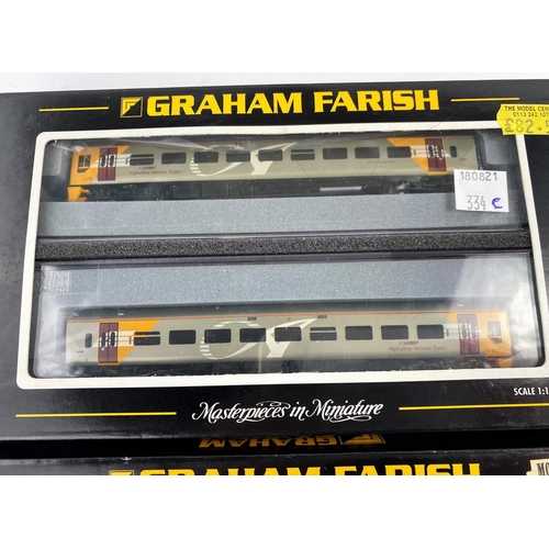 334C - A Graham Farish N gauge originally boxed 158 2 Car DMU Wessex Trains Alphaline 371-553; a Graham Far... 