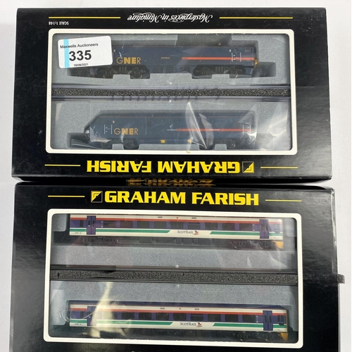 335 - A Graham Farish N gauge originally boxed Class 91 91004 'Grantham' with DVT Trailer 371-801; a Graha... 