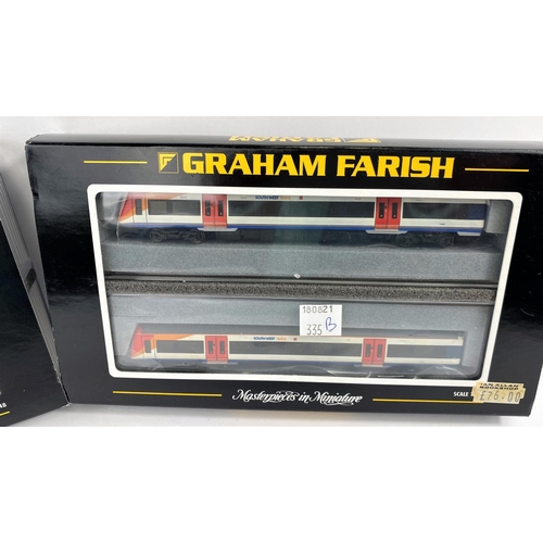 335B - A Graham Farish N gauge originally boxed 170/40Turbostar 2 Car DMU Southwest Trains 371-427; a Graha... 