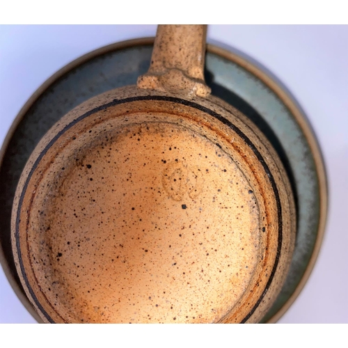 352 - Tea service with slipware decoration and other glazed Studio pottery (teapot no lid)