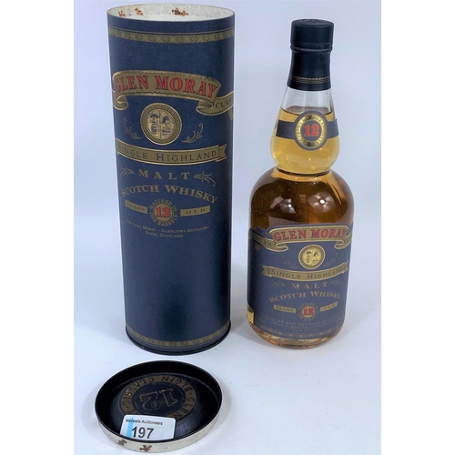 197 - A boxed bottle of Glen Moray Single Highland Malt Scotch aged 12 years 70cl