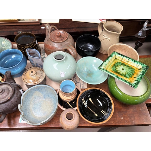 365 - A selection of decorative studio pottery etc