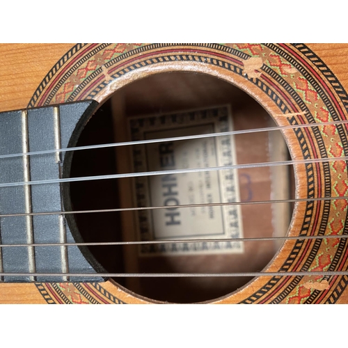 157 - Two acoustic guitars, one nylon strung Hohner and a vintage steel strung