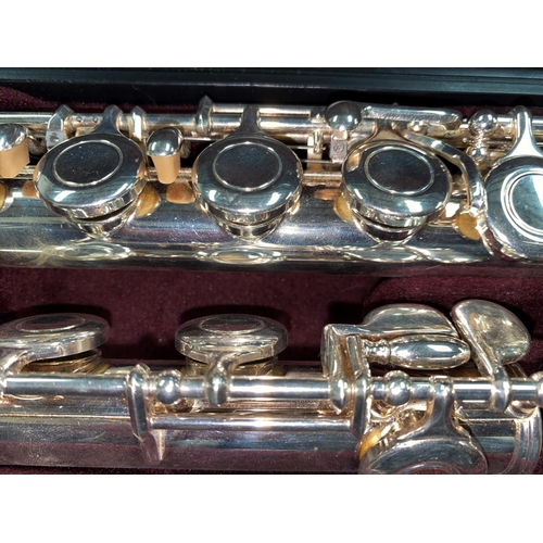 161 - A hard cased Yamaha Nicol plated flute No 211