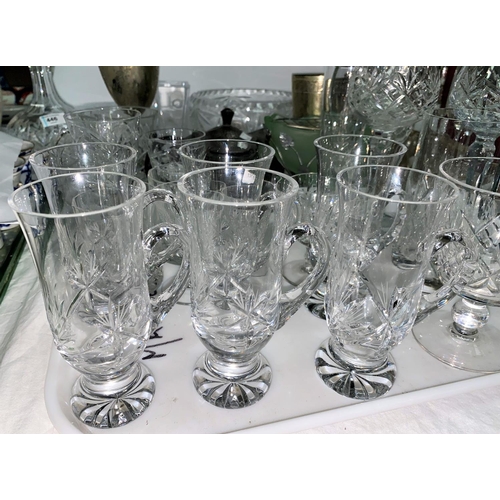 446 - A selection of cut crystal and other glassware; a Poole vase (a.f.) etc.