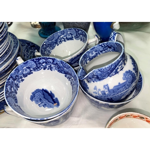 455 - A selection of Spode's Italian; other blue & white pottery; a Sutherland part tea service with japan... 