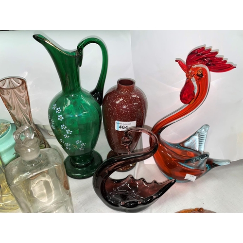 464 - A selection of continental and other coloured glassware