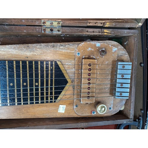 151 - A vintage scratch built 8 string slide guitar (in need of restoration a.f)