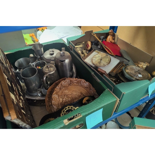 13 - A selection of decorative items, metalware and bric a brac