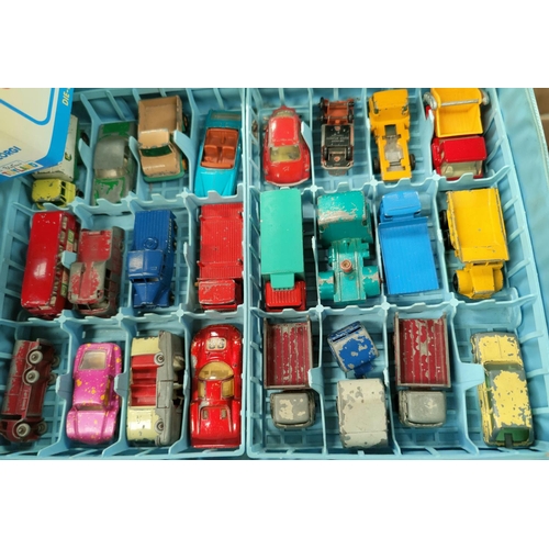 304 - A Matchbox Collectors Case with cars; 3 Corgi Noddy