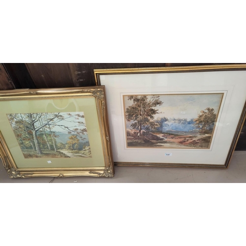 616 - I Harvey 1850: A Victorian watercolour of a river and woodland scene, signed to the front and glazed... 