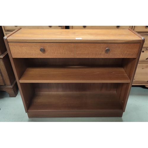 754 - A 1960's teak Parker Knoll 2 height bookcase with frieze drawer