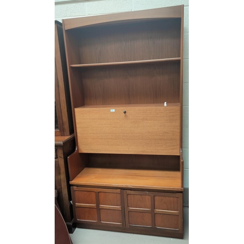 771 - A 1960's teak wall unit with fall front writing section