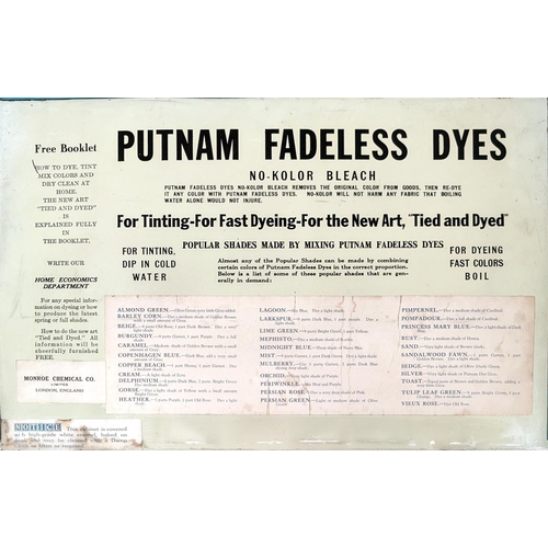 84 - An early 1900's shop advertising cabinet for PUTNAM fadeless DYES made only by MONROE DRUE CO. QUINC... 