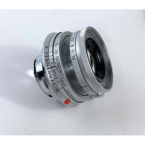 118 - A LEICA Elmar 50mm f2.8 bayonet fit lens, serial no. 1698300