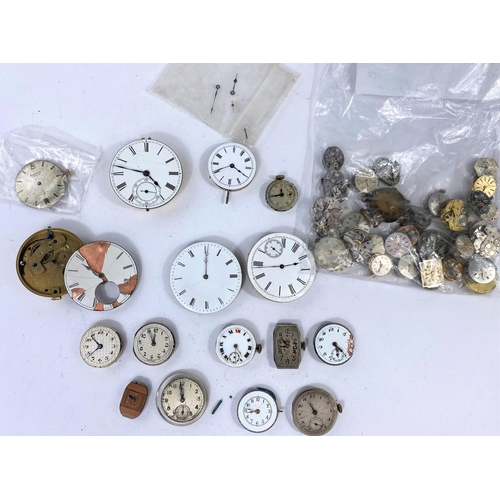 589 - A selection of various pocket watch and wristwatch movements.