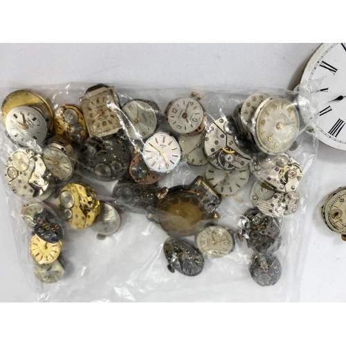 589 - A selection of various pocket watch and wristwatch movements.
