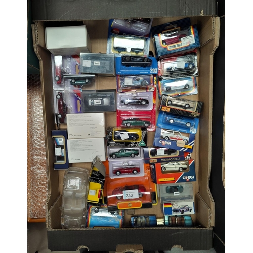 343 - Approx 33 smaller diecast cars by Matchbox/Corgi etc