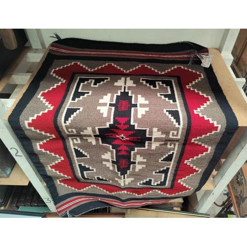 44 - A Navajo hand woven rug, Ganado style, purchased mid 20th century in Santa Fe, 28