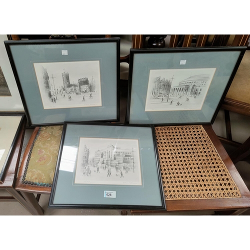 626 - Arthur Delaney:  Manchester scenes, 3 limited edition monochrome prints, signed