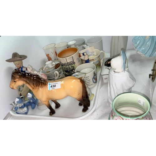 438 - A Beswick Highland Pony; a Royal Doulton figure 