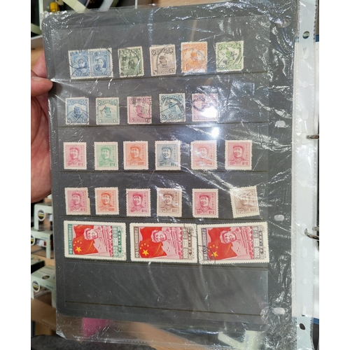 137C - A selection of Chinese stamps including Chairman Mao stamps