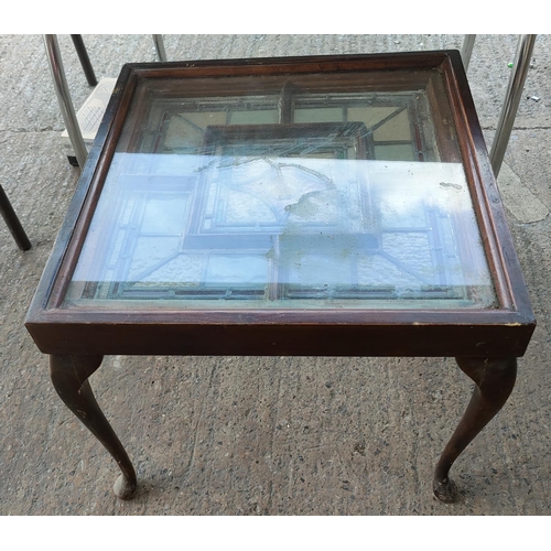 793 - A stained glass top coffee table.