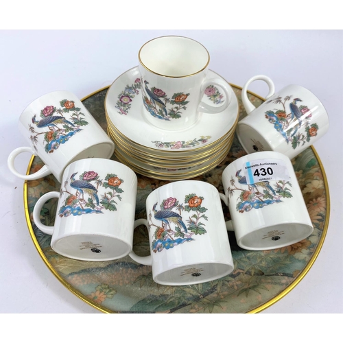 430 - A Wedgwood Kutani Crane coffee set, 12 pieces