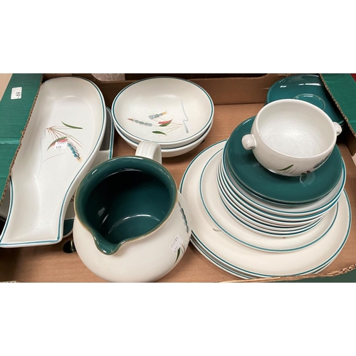 473 - A large Denby Green Wheat tea and coffee service.  Approximately 42 pieces.