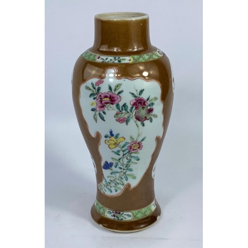 311A - An 18th century Chinese Batavia brown glaze inverted baluster vase, height 23cm
(A few chips to foot... 