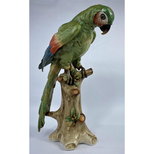 400 - A 19th century Paris Sampson porcelain figure of a parrot, Gold Anchor mark, 34cm