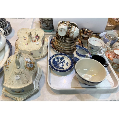 410 - Two Victorian covered cheese dishes, a paet Japan pattern + service and other decorative China.