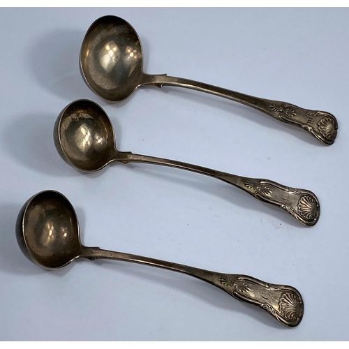 474 - A silver pair of Scottish Provincial ladles by George Ritchie, Arbroath, c 1840, 2.7 oz; and another... 